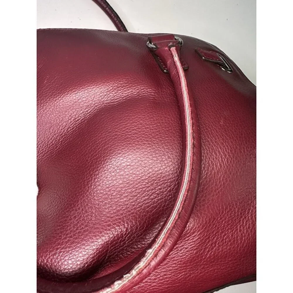 Michael Kors Red Oxblood Maroon Pebbled Leather Hamilton Shoulder Purse